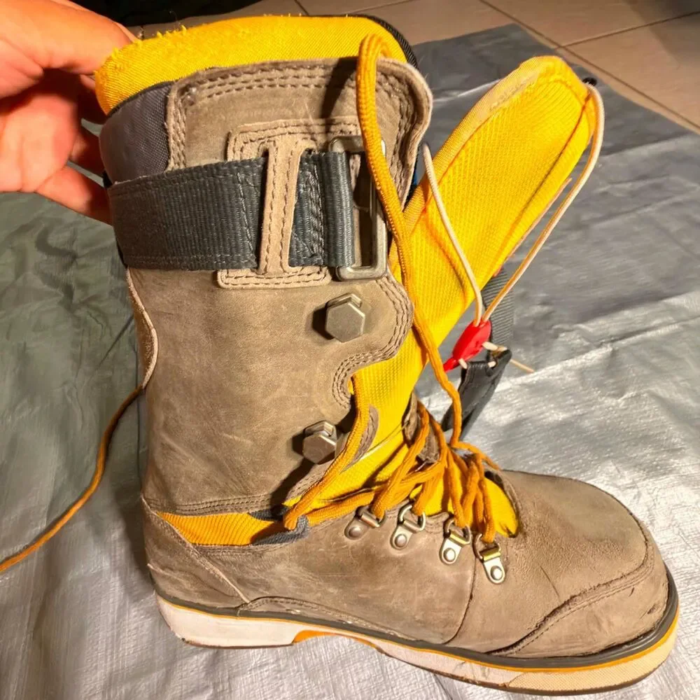 Vans Infuse Snowboard Boots Mens Size 11 Brown Yellow Hybrid BOA Leather RECCO